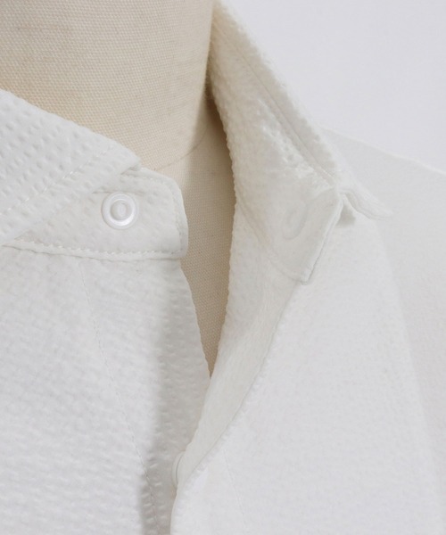 CALL&RESPONSE（コールアンドレスポンス）の「mhs2465- ホリゾンタル半袖シャツ-シアサッカー(262-1214-10)（シャツ/ブラウス・メンズ・ホワイト/ブルー・5/4/2）」の19枚目の写真