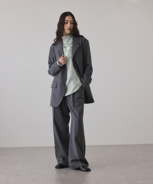 ADAM ET ROPE'（アダムエロペ）の「フィブリルロンTEEスカーフブラウス（シャツ/ブラウス・レディース・オフホワイト/ブラック/ライトグリーン・FREE）」の5枚目の写真