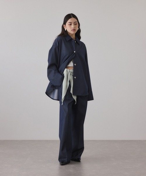 ADAM ET ROPE'（アダムエロペ）の「フィブリルロンTEEスカーフブラウス（シャツ/ブラウス・レディース・オフホワイト/ブラック/ライトグリーン・FREE）」の6枚目の写真