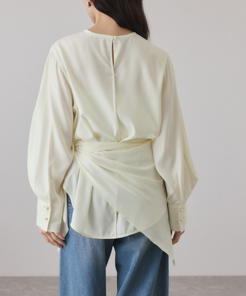 ADAM ET ROPE'（アダムエロペ）の「フィブリルロンTEEスカーフブラウス（シャツ/ブラウス・レディース・オフホワイト/ブラック/ライトグリーン・FREE）」の15枚目の写真