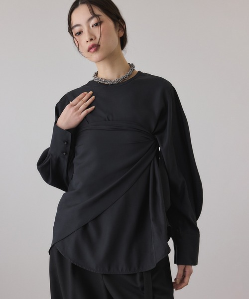 ADAM ET ROPE'（アダムエロペ）の「フィブリルロンTEEスカーフブラウス（シャツ/ブラウス・レディース・オフホワイト/ブラック/ライトグリーン・FREE）」の20枚目の写真