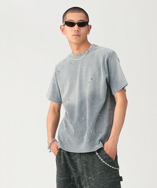 BEAMS(ビームス)の「ベーシックフィット フェード リブ Tシャツ(Tシャツ/カットソー・メンズ・ライトグレー/ブラック・S/M/L/XL)」の9枚目の写真