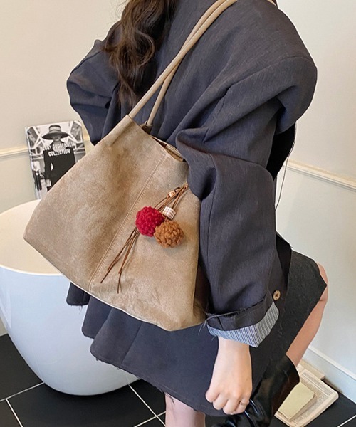 Miniministore（ミニミニストア）の「スエード調 トートバッグ 2点セット上品（トートバッグ・レディース・ブラック/ベージュ/キャメル/ダークブラウン/ブラウン・FREE）」の14枚目の写真