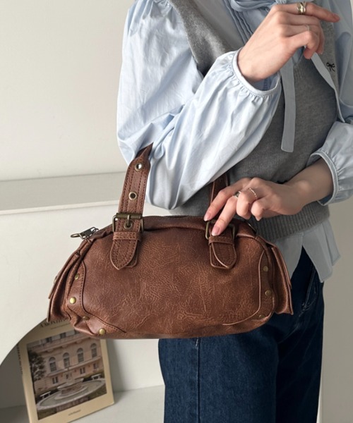 wears（ウェアーズ）の「2WAYコンパクトボストンバッグ（ハンドバッグ・レディース・ブラック/ブラウン・FREE）」の2枚目の写真