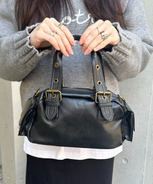 wears（ウェアーズ）の「2WAYコンパクトボストンバッグ（ハンドバッグ・レディース・ブラック/ブラウン・FREE）」の12枚目の写真