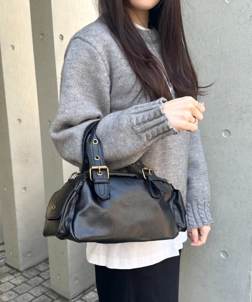 wears（ウェアーズ）の「2WAYコンパクトボストンバッグ（ハンドバッグ・レディース・ブラック/ブラウン・FREE）」の10枚目の写真