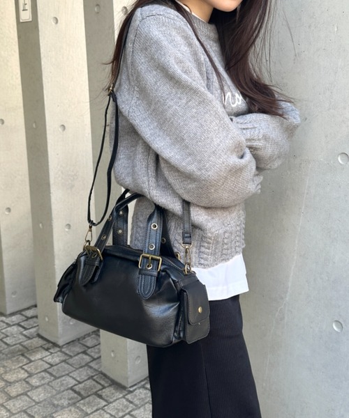 wears（ウェアーズ）の「2WAYコンパクトボストンバッグ（ハンドバッグ・レディース・ブラック/ブラウン・FREE）」の9枚目の写真