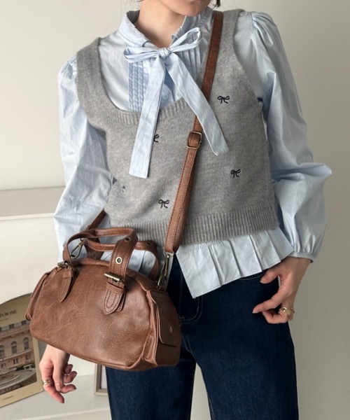 wears（ウェアーズ）の「2WAYコンパクトボストンバッグ（ハンドバッグ・レディース・ブラック/ブラウン・FREE）」の19枚目の写真