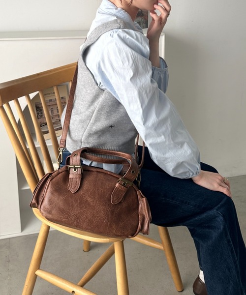 wears（ウェアーズ）の「2WAYコンパクトボストンバッグ（ハンドバッグ・レディース・ブラック/ブラウン・FREE）」の20枚目の写真