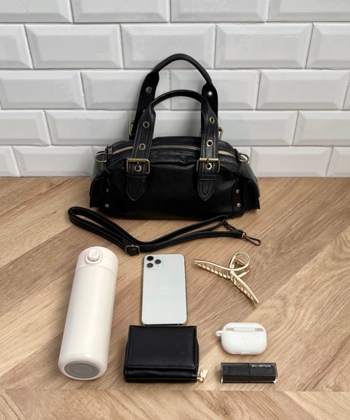 wears（ウェアーズ）の「2WAYコンパクトボストンバッグ（ハンドバッグ・レディース・ブラック/ブラウン・FREE）」の7枚目の写真