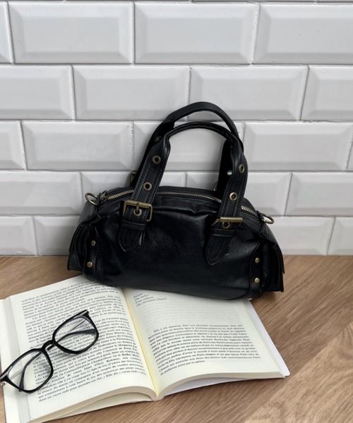 wears（ウェアーズ）の「2WAYコンパクトボストンバッグ（ハンドバッグ・レディース・ブラック/ブラウン・FREE）」の8枚目の写真