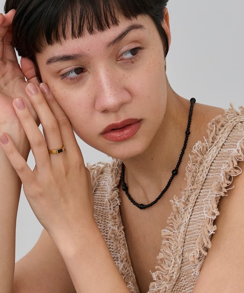 JUPITER(ジュピター)の「【SV】バケットカットオニキスミニマルリング/天然石/ニッケルフリー/金属アレルギー対応(リング・レディース・シルバー/ゴールド・#11)」の7枚目の写真