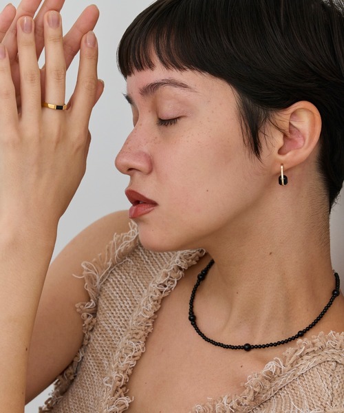 JUPITER(ジュピター)の「【SV】バケットカットオニキスミニマルリング/天然石/ニッケルフリー/金属アレルギー対応(リング・レディース・シルバー/ゴールド・#11)」の8枚目の写真