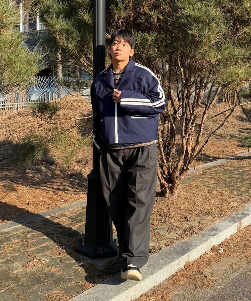 COME（シーオーエムイー）の「[UNISEX] Satin-Trimmed Padded Racing Jacket (Navy)（デニムジャケット・メンズ・その他・1(M)/2(L)）」の8枚目の写真