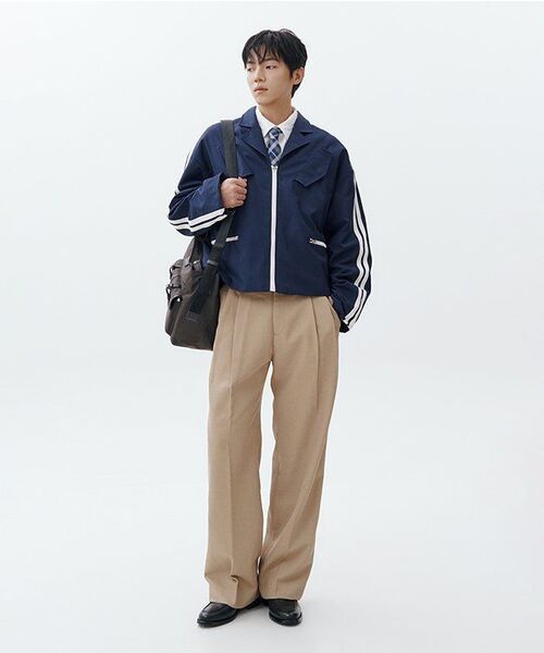 COME（シーオーエムイー）の「[UNISEX] Satin-Trimmed Padded Racing Jacket (Navy)（デニムジャケット・メンズ・その他・1(M)/2(L)）」の11枚目の写真