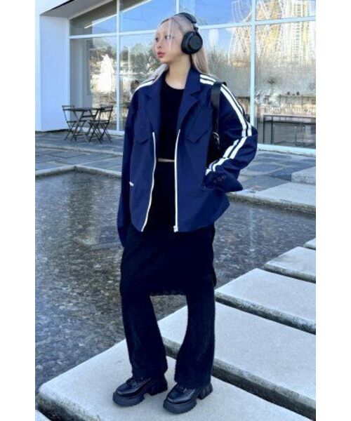 COME（シーオーエムイー）の「[UNISEX] Satin-Trimmed Padded Racing Jacket (Navy)（デニムジャケット・メンズ・その他・1(M)/2(L)）」の14枚目の写真