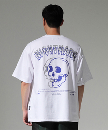 CODE I'M（コードアイエム）の「10番手シングルクラックヴィンテージナイトメアプリントオーバーサイズ半袖Tシャツホワイト（Tシャツ/カットソー）」