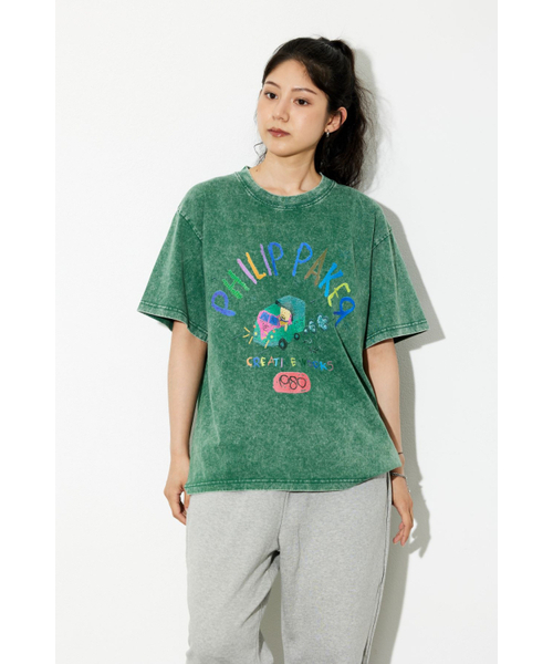 PHILIPPAKER(フィリップペイカー)の「ビエムシーミニバスクレヨン半袖Tシャツピグメントヴィンテージフォレスト(Tシャツ/カットソー・メンズ・その他・MEDIUM/LARGE/X-LARGE)」の3枚目の写真
