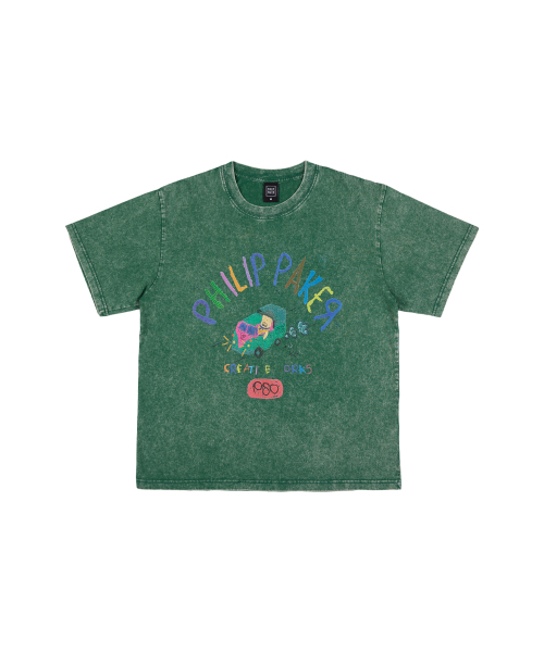 PHILIPPAKER(フィリップペイカー)の「ビエムシーミニバスクレヨン半袖Tシャツピグメントヴィンテージフォレスト(Tシャツ/カットソー・メンズ・その他・MEDIUM/LARGE/X-LARGE)」の6枚目の写真