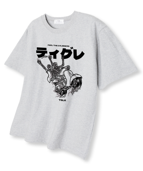 TI.GLAKE(ティーグレイク)の「バイクスケール オーバーサイズ 半袖Tシャツ ライトグレー(Tシャツ/カットソー・レディース・その他・LARGE/X-LARGE/XX-LARGE)」の1枚目の写真