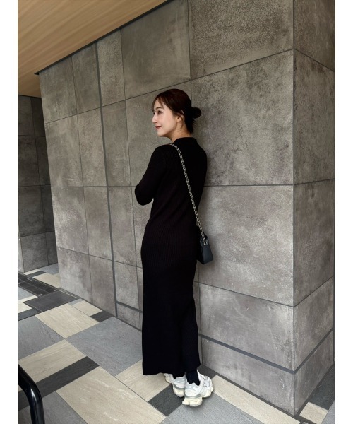 Day and Grade(デイアンドグレイド)の「【RISAKOセレクト】リブロングワンピース(ワンピース・レディース・グレー/ブラック・FREE)」の12枚目の写真