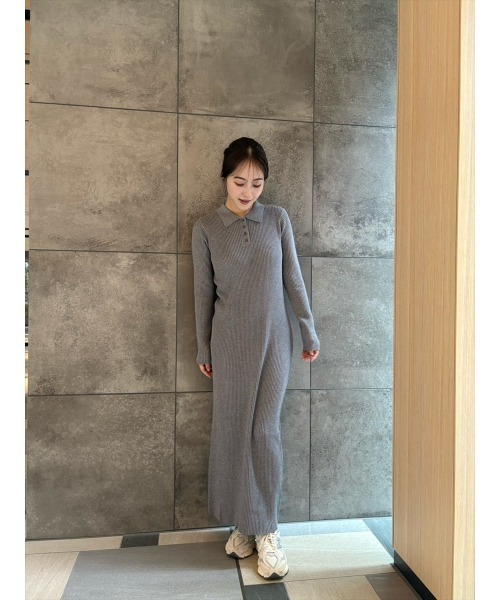 Day and Grade(デイアンドグレイド)の「【RISAKOセレクト】リブロングワンピース(ワンピース・レディース・グレー/ブラック・FREE)」の5枚目の写真