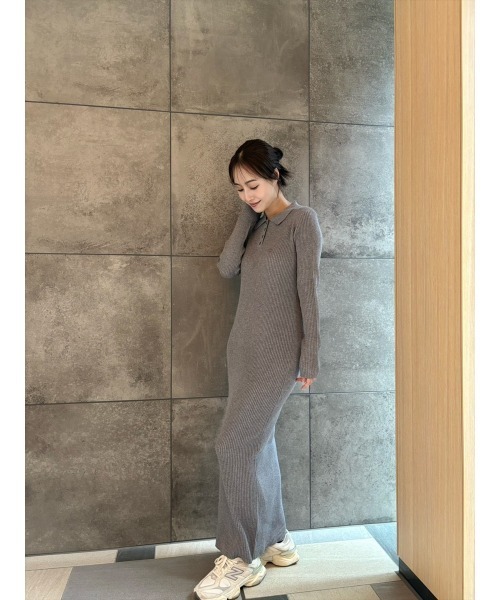 Day and Grade(デイアンドグレイド)の「【RISAKOセレクト】リブロングワンピース(ワンピース・レディース・グレー/ブラック・FREE)」の7枚目の写真