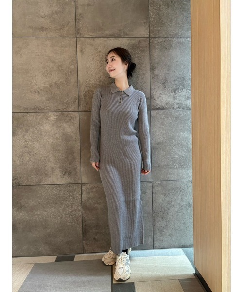 Day and Grade(デイアンドグレイド)の「【RISAKOセレクト】リブロングワンピース(ワンピース・レディース・グレー/ブラック・FREE)」の8枚目の写真