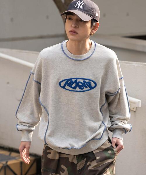 WEGO（ウィゴー）の「WEGO/【26年春夏新作】ショートカラーステッチサガラロゴプルオーバー（スウェット・メンズ・ホワイト/ブラック/杢グレー・MEDIUM/LARGE）」の4枚目の写真