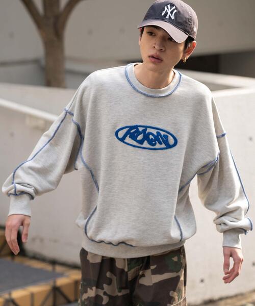 WEGO（ウィゴー）の「WEGO/【26年春夏新作】ショートカラーステッチサガラロゴプルオーバー（スウェット・メンズ・ホワイト/ブラック/杢グレー・MEDIUM/LARGE）」の6枚目の写真