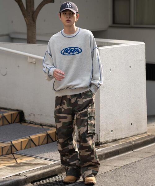 WEGO（ウィゴー）の「WEGO/【26年春夏新作】ショートカラーステッチサガラロゴプルオーバー（スウェット・メンズ・ホワイト/ブラック/杢グレー・MEDIUM/LARGE）」の8枚目の写真