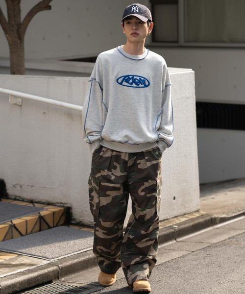 WEGO（ウィゴー）の「WEGO/【26年春夏新作】ショートカラーステッチサガラロゴプルオーバー（スウェット・メンズ・ホワイト/ブラック/杢グレー・MEDIUM/LARGE）」の9枚目の写真