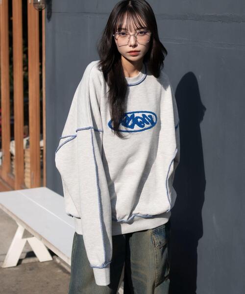 WEGO（ウィゴー）の「WEGO/【26年春夏新作】ショートカラーステッチサガラロゴプルオーバー（スウェット・メンズ・ホワイト/ブラック/杢グレー・MEDIUM/LARGE）」の12枚目の写真