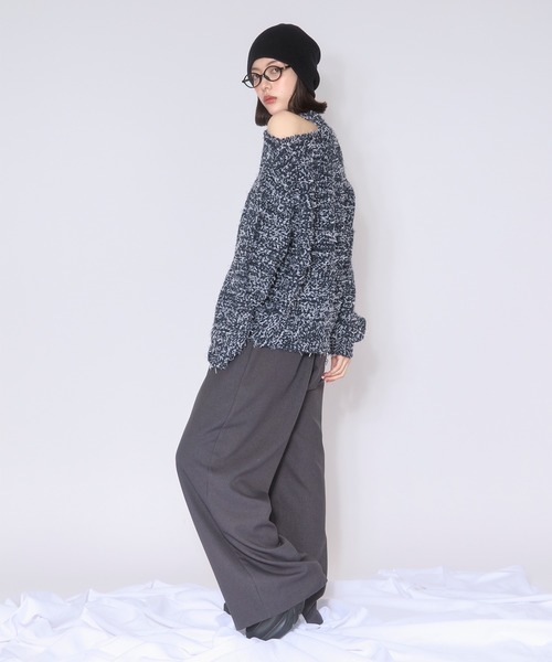 loin nuit(ロワンニュイ)の「mix color knit / ミックスカラーニット(ニット/セーター・レディース・ネイビー/ミックスグレー/アイボリー・FREE)」の17枚目の写真
