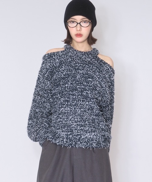 loin nuit(ロワンニュイ)の「mix color knit / ミックスカラーニット(ニット/セーター・レディース・ネイビー/ミックスグレー/アイボリー・FREE)」の18枚目の写真