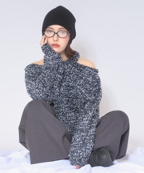 loin nuit(ロワンニュイ)の「mix color knit / ミックスカラーニット(ニット/セーター・レディース・ネイビー/ミックスグレー/アイボリー・FREE)」の21枚目の写真