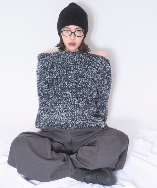 loin nuit(ロワンニュイ)の「mix color knit / ミックスカラーニット(ニット/セーター・レディース・ネイビー/ミックスグレー/アイボリー・FREE)」の22枚目の写真