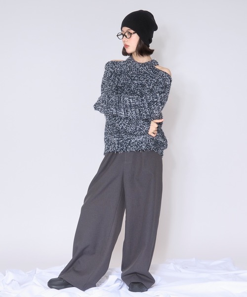 loin nuit(ロワンニュイ)の「mix color knit / ミックスカラーニット(ニット/セーター・レディース・ネイビー/ミックスグレー/アイボリー・FREE)」の14枚目の写真