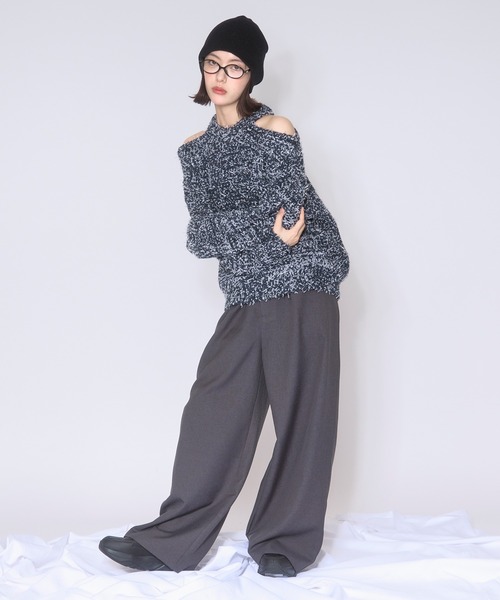 loin nuit(ロワンニュイ)の「mix color knit / ミックスカラーニット(ニット/セーター・レディース・ネイビー/ミックスグレー/アイボリー・FREE)」の15枚目の写真