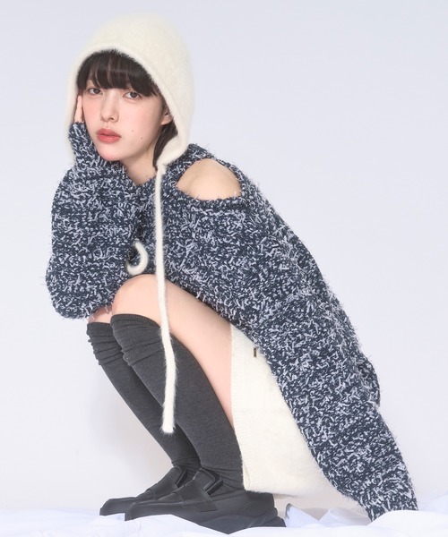 loin nuit(ロワンニュイ)の「mix color knit / ミックスカラーニット(ニット/セーター・レディース・ネイビー/ミックスグレー/アイボリー・FREE)」の5枚目の写真