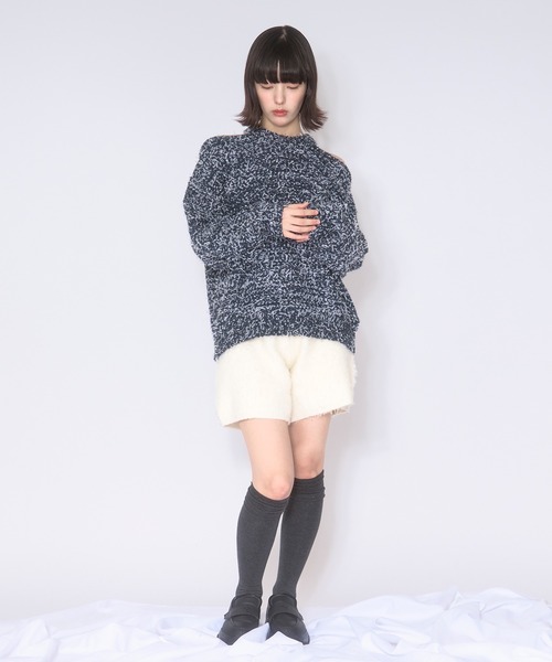 loin nuit(ロワンニュイ)の「mix color knit / ミックスカラーニット(ニット/セーター・レディース・ネイビー/ミックスグレー/アイボリー・FREE)」の9枚目の写真