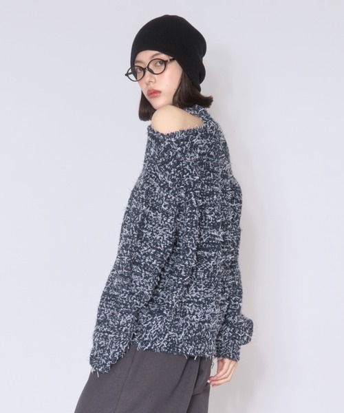 loin nuit(ロワンニュイ)の「mix color knit / ミックスカラーニット(ニット/セーター・レディース・ネイビー/ミックスグレー/アイボリー・FREE)」の19枚目の写真