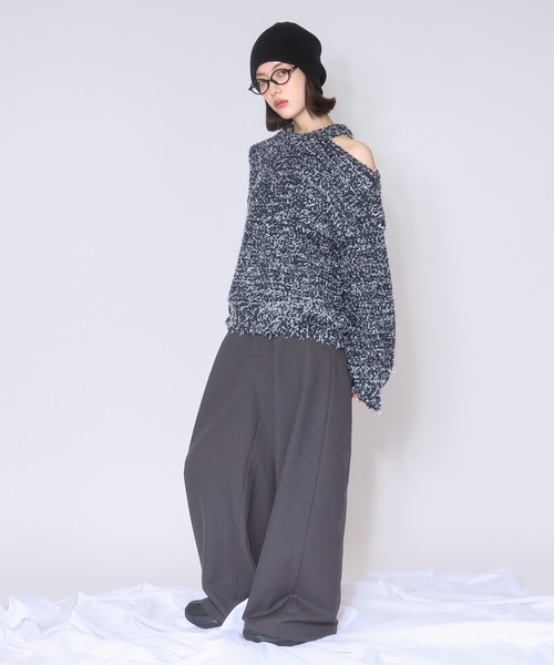 loin nuit(ロワンニュイ)の「mix color knit / ミックスカラーニット(ニット/セーター・レディース・ネイビー/ミックスグレー/アイボリー・FREE)」の16枚目の写真