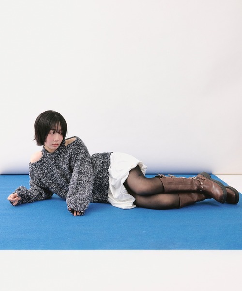 loin nuit(ロワンニュイ)の「mix color knit / ミックスカラーニット(ニット/セーター・レディース・ネイビー/ミックスグレー/アイボリー・FREE)」の13枚目の写真