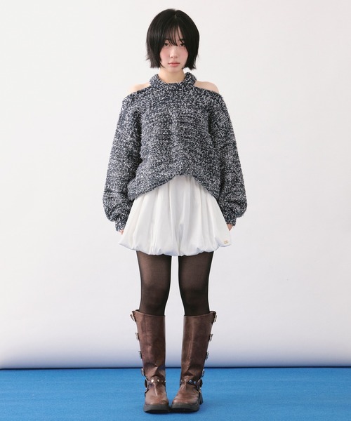 loin nuit(ロワンニュイ)の「mix color knit / ミックスカラーニット(ニット/セーター・レディース・ネイビー/ミックスグレー/アイボリー・FREE)」の10枚目の写真