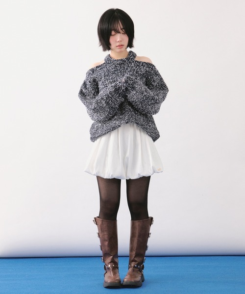 loin nuit(ロワンニュイ)の「mix color knit / ミックスカラーニット(ニット/セーター・レディース・ネイビー/ミックスグレー/アイボリー・FREE)」の11枚目の写真