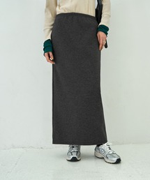 ウールタッチ伸縮ストレートスカート