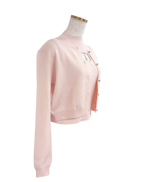 セール】Chest charm Ens. knit tops（カーディガン/ボレロ）｜Rose