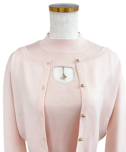 セール】Chest charm Ens. knit tops（カーディガン/ボレロ）｜Rose