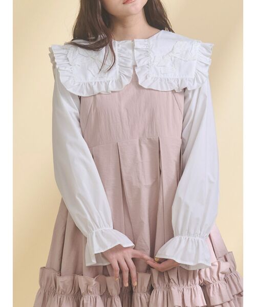 新品タグ付きmerry jennyメリージェニーribbonフリルカラーブラウス ribbonフリルカラーブラウス（シャツ/ブラウス）｜merry jenny（メリー